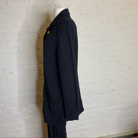 Vtg 80’s Don Sayres for Welmore Black Santana Knit Jacket Pants Set Sz 8 10 - Picture 6 of 11
